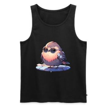 Oiseaux Oiseaux Drôles d’animaux Habitant de la forêt Animal - Débardeur bio Premium Homme - noir - Devant - AI Model Male 178 light (178cm)