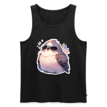 Oiseaux Oiseaux Drôles d’animaux Habitant de la forêt Animal - Débardeur bio Premium Homme - noir - Devant - AI Model Male 178 light (178cm)