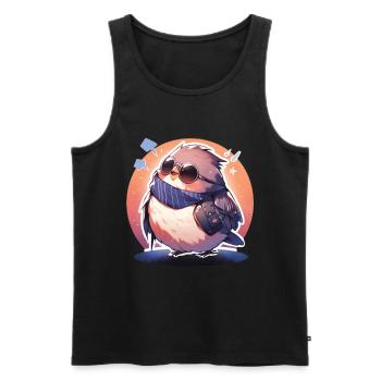 Oiseaux Oiseaux Drôles d’animaux Habitant de la forêt Animal - Débardeur bio Premium Homme - noir - Devant - AI Model Male 178 light (178cm)