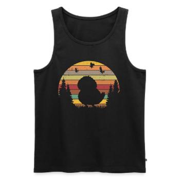 Kakapo Retro Nachtpapagei Vintage - Männer Premium Bio Tank Top - Schwarz - Vorne - Michal (187cm)
