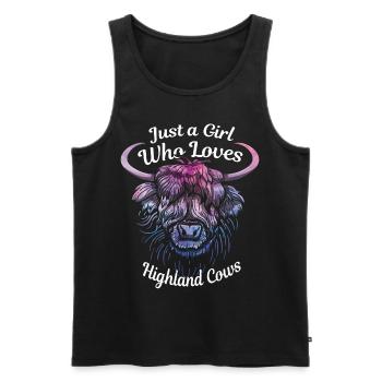 Just A Girl Who Loves Highland Cows - Männer Premium Bio Tank Top - Schwarz - Vorne - Michal (187cm)