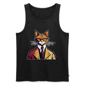 Cat Shirt Cat Gift Idea Putty - Men's Premium Organic Tank Top - black - Front - AI Model Male 178 light (178cm)