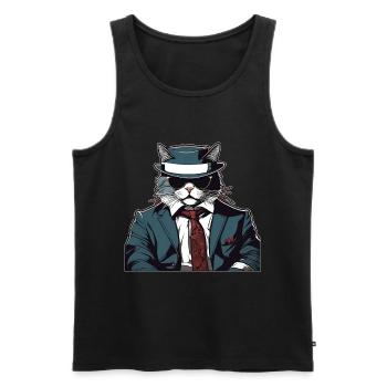 Cat Shirt Cat Gift Idea Putty - Men's Premium Organic Tank Top - black - Front - AI Model Male 178 light (178cm)
