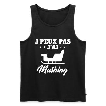 J'peux pas Mushing Chiens Traineau Cadeau Musher - Débardeur bio Premium Homme - noir - Devant - AI Model Male 178 light (178cm)