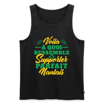 Supporter Nantais Cadeau Foot-ball Club Nantes - Débardeur bio Premium Homme - noir - Devant - AI Model Male 178 light (178cm)