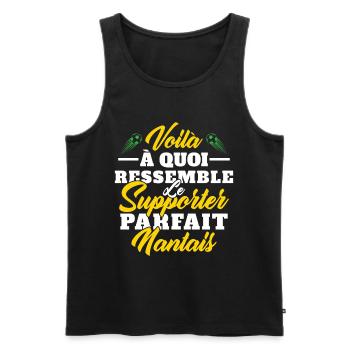 Supporter Nantais Cadeau Foot-ball Club Nantes - Débardeur bio Premium Homme - noir - Devant - AI Model Male 178 light (178cm)