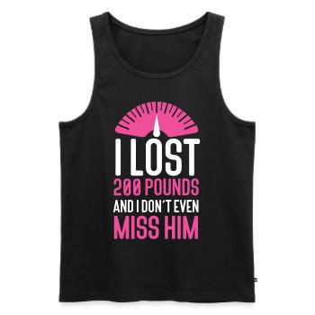 Happy Divorce Party I Lost 200 - Men's Premium Organic Tank Top - black - Front - AI Model Male 178 light (178cm)