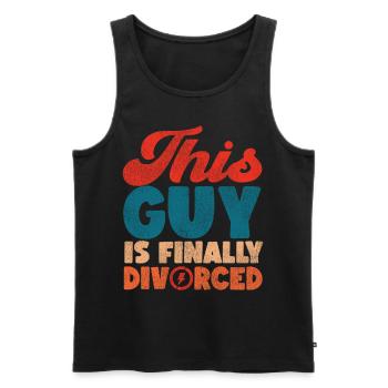 Happy Divorce Party This Guy Is - Männer Premium Bio Tank Top - Schwarz - Vorne - AI Model Male 178 light (178cm)