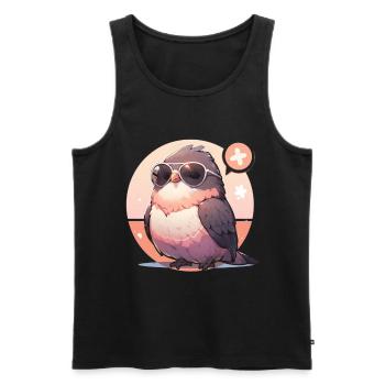 Oiseaux Oiseaux Drôles d’animaux Habitant de la forêt Animal - Débardeur bio Premium Homme - noir - Devant - AI Model Male 178 light (178cm)