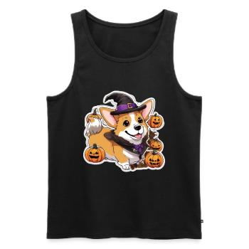 Corgi Corgi Chien Corgi Halloween Corgis - Débardeur bio Premium Homme - noir - Devant - AI Model Male 178 light (178cm)