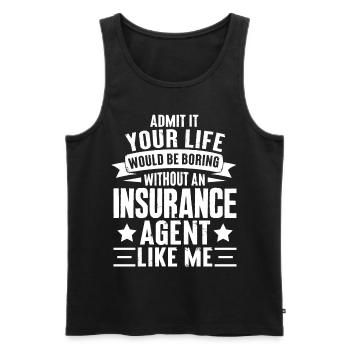 Komischer Broker - Männer Premium Bio Tank Top - Schwarz - Vorne - AI Model Male 178 light (178cm)