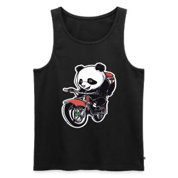 Panda Vélo Vélo Panda - Débardeur bio Premium Homme - noir - Devant - Michal (187cm)