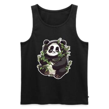 Panda Pandas Panda Bébé Panda Animal Animaux - Débardeur bio Premium Homme - noir - Devant - AI Model Male 178 light (178cm)