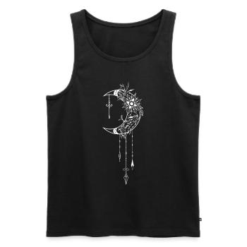 Wicca & Pagan: Mystisches Design mit Halbmond - Männer Premium Bio Tank Top - Schwarz - Vorne - AI Model Male 178 light (178cm)