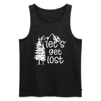 Let's Get Lost In Nature: Für Camper und Wanderer - Männer Premium Bio Tank Top - Schwarz - Vorne - AI Model Male 178 light (178cm)
