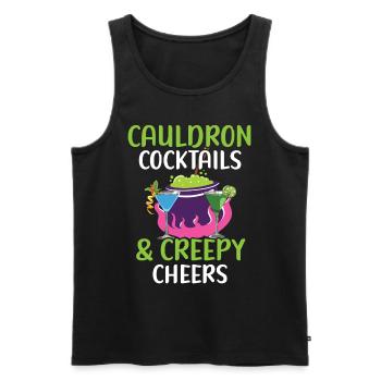 Cauldron Cocktails & Spooky Prostate Halloween - Men's Premium Organic Tank Top - black - Front - Michal (187cm)