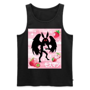 Mothman Strawberry Shake - Men's Premium Organic Tank Top - black - Front - AI Model Male 178 light (178cm)