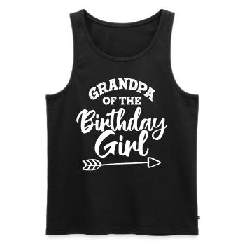 Grandpa Of The Birthday Girl - Männer Premium Bio Tank Top - Schwarz - Vorne - Michal (187cm)