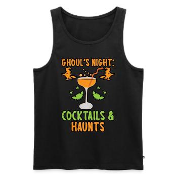 Ghouls' Night: Cocktails & Haunts Halloween - Men's Premium Organic Tank Top - black - Front - Michal (187cm)