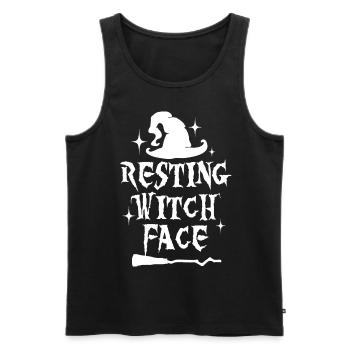 Resting Witch Face - Männer Premium Bio Tank Top - Schwarz - Vorne - AI Model Male 178 light (178cm)