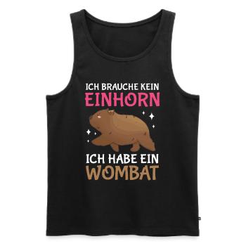 Ich habe ein Wombat Australien Beuteltier - Männer Premium Bio Tank Top - Schwarz - Vorne - AI Model Male 178 light (178cm)
