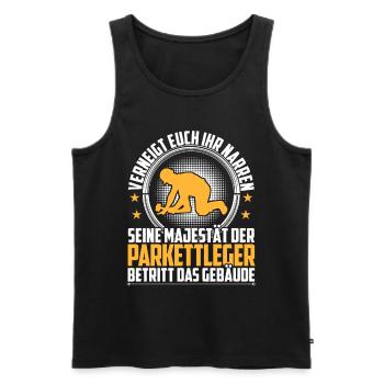 Seine Majestät der Parkettleger Bodenleger - Männer Premium Bio Tank Top - Schwarz - Vorne - AI Model Male 178 light (178cm)