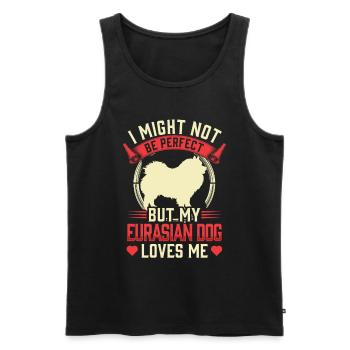 Eurasier ist nicht perfekt Eurasian Spitz - Männer Premium Bio Tank Top - Schwarz - Vorne - AI Model Male 178 light (178cm)