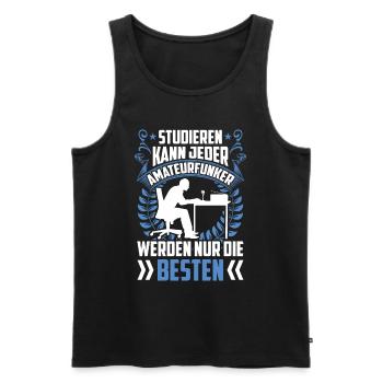 Nur die Besten werden Amateurfunker Hobbyfunker - Männer Premium Bio Tank Top - Schwarz - Vorne - Michal (187cm)