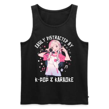Juste une fille qui aime l’anime K-Pop et le karaoké - Débardeur bio Premium Homme - noir - Devant - Michal (187cm)