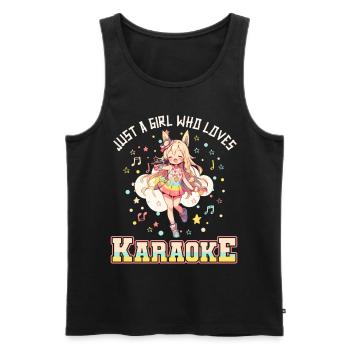 Juste une fille qui aime le karaoké - Débardeur bio Premium Homme - noir - Devant - Michal (187cm)
