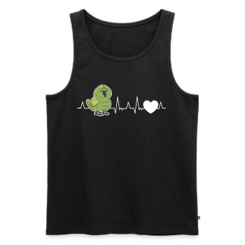 Kakapo Herzschlag Nachtpapagei - Männer Premium Bio Tank Top - Schwarz - Vorne - Michal (187cm)