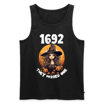 Magic Witch Design - 1692 - They Missed One - Men's Premium Organic Tank Top - black - Front - Michal (187cm)