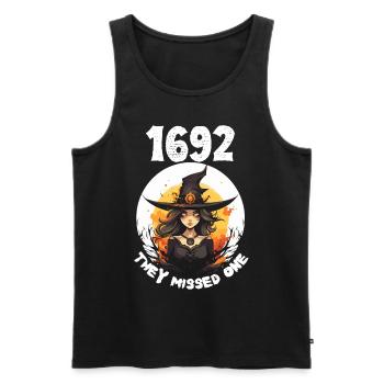 1692 Salem - Magisches Hexen Design für Halloween - Männer Premium Bio Tank Top - Schwarz - Vorne - Michal (187cm)