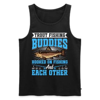 Funny Fishing Men Women - Männer Premium Bio Tank Top - Schwarz - Vorne - Michal (187cm)