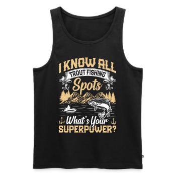 Funny Fishing Men Women - Männer Premium Bio Tank Top - Schwarz - Vorne - Michal (187cm)