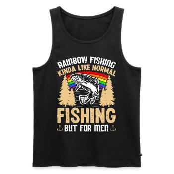 Funny Fishing Men Women - Männer Premium Bio Tank Top - Schwarz - Vorne - Michal (187cm)