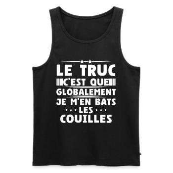 Globalement je m'en bats les couilles - Débardeur bio Premium Homme - noir - Devant - Michal (187cm)