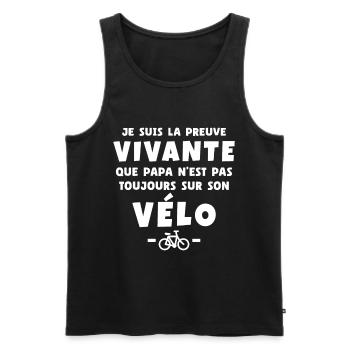 Preuve vivante : papa n'est pas que cycliste - Débardeur bio Premium Homme - noir - Devant - Michal (187cm)