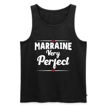 Marraine very perfect - Débardeur bio Premium Homme - noir - Devant - AI Model Male 178 light (178cm)