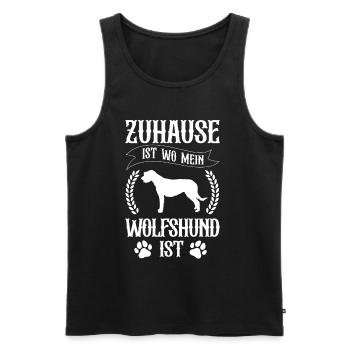 Irischer Wolfshund ist mein Zuhause Wolfhound - Männer Premium Bio Tank Top - Schwarz - Vorne - Michal (187cm)