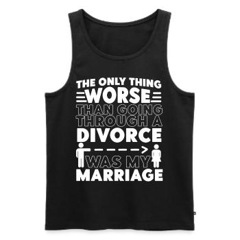 Happy Divorce Party The Only Thing - Männer Premium Bio Tank Top - Schwarz - Vorne - Michal (187cm)