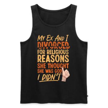Bonne fête de divorce Mon ex et moi - Débardeur bio Premium Homme - noir - Devant - Michal (187cm)