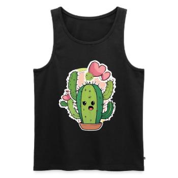 Kaktus Baby Kaktus Kakteen Kaktus Pflanze - Männer Premium Bio Tank Top - Schwarz - Vorne - AI Model Male 178 light (178cm)