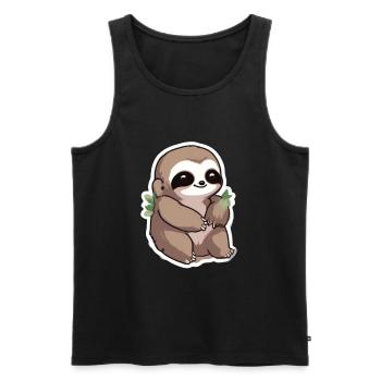 Sloth Sloth Sloth Baby Sloth Funny - Men's Premium Organic Tank Top - black - Front - AI Model Male 178 light (178cm)