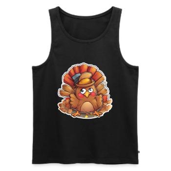 Thanksgiving Truthahn Herbst Erntedankfest - Männer Premium Bio Tank Top - Schwarz - Vorne - Michal (187cm)