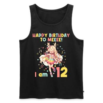 Anime Mandga K-Pop KPop Mädchen 12. Geburtstag - Männer Premium Bio Tank Top - Schwarz - Vorne - Michal (187cm)