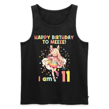 Anime Mandga K-Pop KPop Girl 11e anniversaire - Débardeur bio Premium Homme - noir - Devant - Michal (187cm)