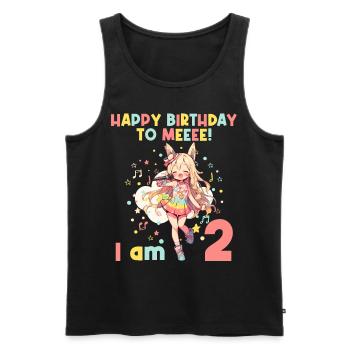 Anime Mandga K-Pop KPop Girl 2nd Birthday - Men's Premium Organic Tank Top - black - Front - Michal (187cm)