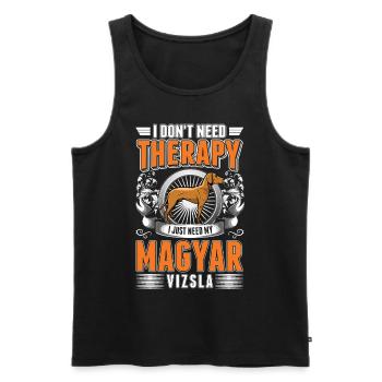Magyar Vizsla Therapy Wirehaired Vizsla - Men's Premium Organic Tank Top - black - Front - AI Model Male 178 light (178cm)