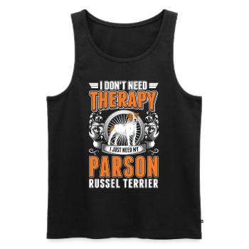 Parson Russell Terrier Therapy - Men's Premium Organic Tank Top - black - Front - Michal (187cm)
